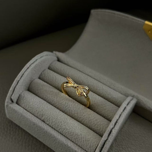 Mini Golden Bow Ring